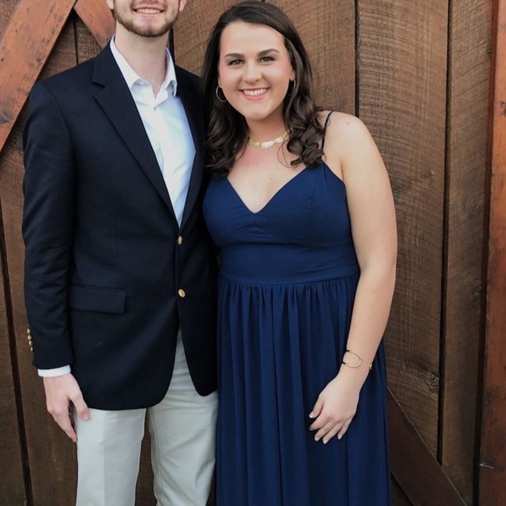 Navy Blue Long Dress | Dry Cleaned | Worn Once | Size 14 | Bisou Bisou